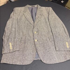 English Manor-Gray Textured Men's Blazer - 43R-Made in Poland